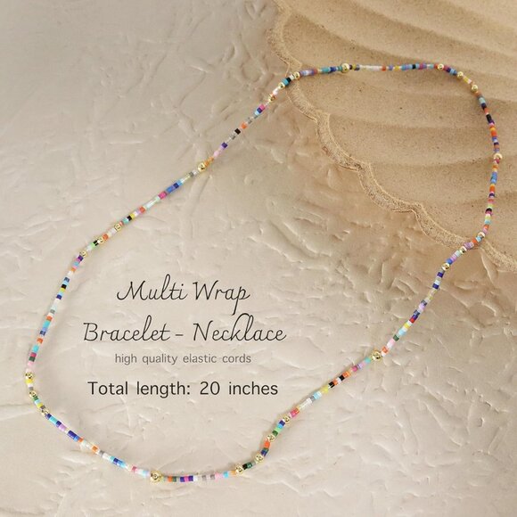 Colorful Seed Beaded Pearl Stackable Stretch Bracelets for Women - Picture 4 of 7